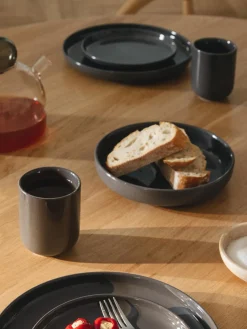 Tazas Y Mugs|Menaje De Mesa>Westwing Collection Tazas de porcelana Nessa, 4 uds. Gris oscuro brillante