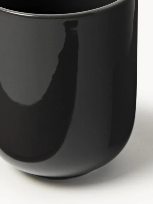 Tazas Y Mugs|Menaje De Mesa>Westwing Collection Tazas de porcelana Nessa, 4 uds. Gris oscuro brillante