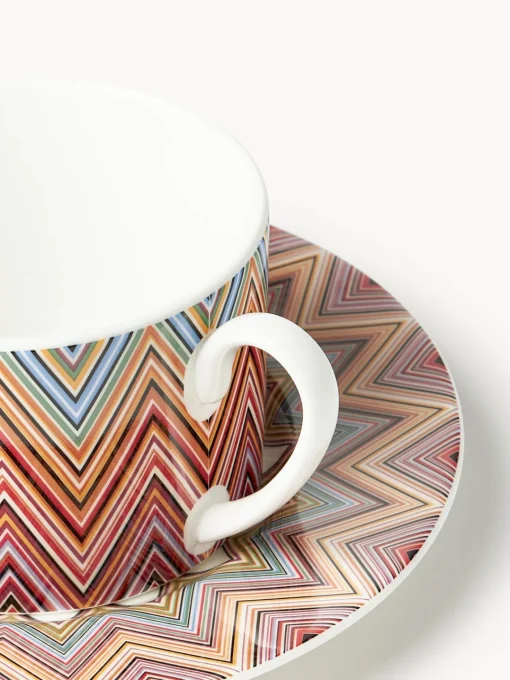 Tazas Y Mugs|Vajillas Completas>Missoni Tazas de té con platitos Jarris, 6 uds. Blanco, lila, amarillo y tonos azules