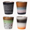 Outlet Tazas espresso artesanales de gres 70's, 4 uds. Tazas De Espresso|Vajillas Completas