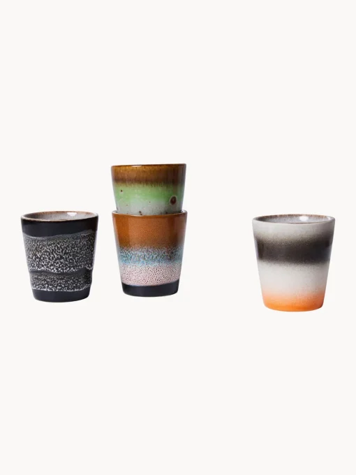 Outlet Tazas espresso artesanales de gres 70's, 4 uds. Tazas De Espresso|Vajillas Completas