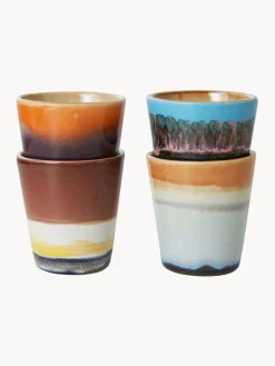 Tazas De Espresso|Vajillas Completas></noscript>HKLIVING Tazas espresso artesanales con esmalte reactivo 70s, 4 uds. Multicolor