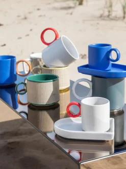 Hot Tazas espresso con platitos de porcelana Niki, 2 uds. Tazas De Espresso|Vajillas Completas