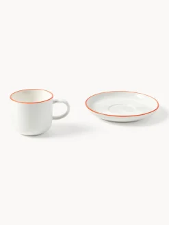 New Tazas espresso con platitos de porcelana Facile, 2 uds. Tazas De Espresso|Vajillas Completas