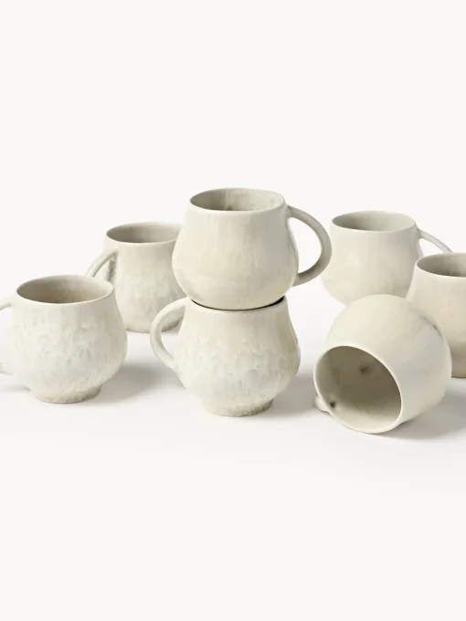 Tazas Y Mugs|Vajillas Completas>Westwing Collection Tazas grandes artesanales Macey, 4 uds. Blanco crema mate