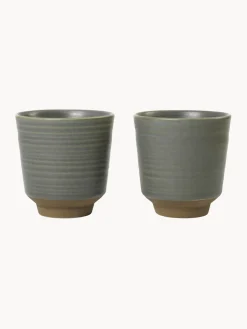 Tazas Y Mugs|Vajillas Completas>Broste Copenhagen Tazas Miko, 2 uds. Gris azulado, marrón