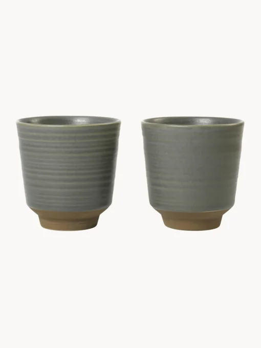 Tazas Y Mugs|Vajillas Completas>Broste Copenhagen Tazas Miko, 2 uds. Gris azulado, marrón