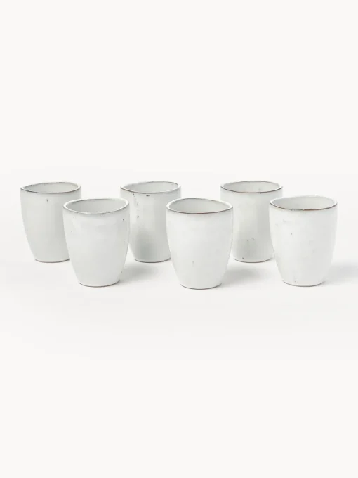 Tazas Y Mugs|Vajillas Completas>Broste Copenhagen Tazas originales artesanales , 6 uds. Nordic Sand