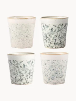 Tazas Y Mugs|Vajillas Completas>HKLIVING Tazas pequeñas artesanales 70's, 4 uds. Tonos beige y verdes salvia