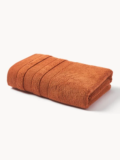 Toallas|Toallas>Westwing Collection Toalla con borde a rayas Luxe, tamaños diferentes Terracota