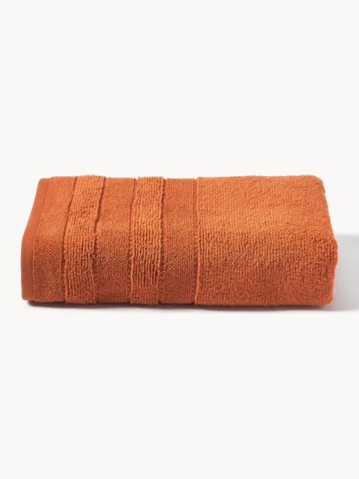 Toallas|Toallas>Westwing Collection Toalla con borde a rayas Luxe, tamaños diferentes Terracota