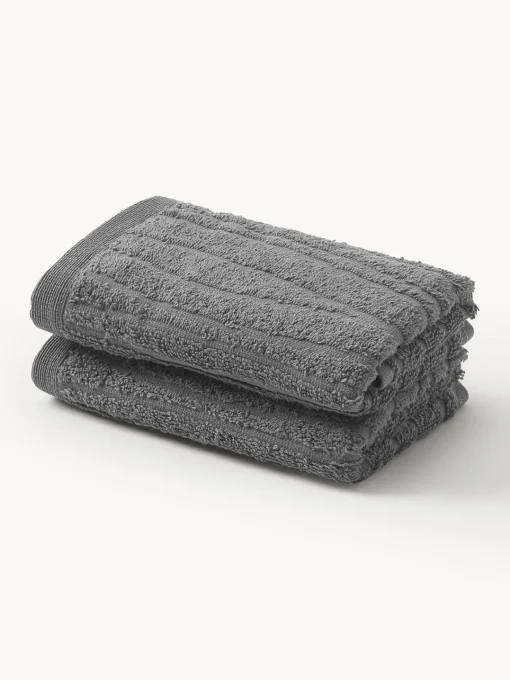 Toallas|Mantas>Westwing Collection Toalla de algodón Audrina, tamaños diferentes Gris oscuro