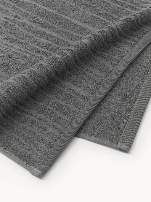 Toallas|Mantas>Westwing Collection Toalla de algodón Audrina, tamaños diferentes Gris oscuro