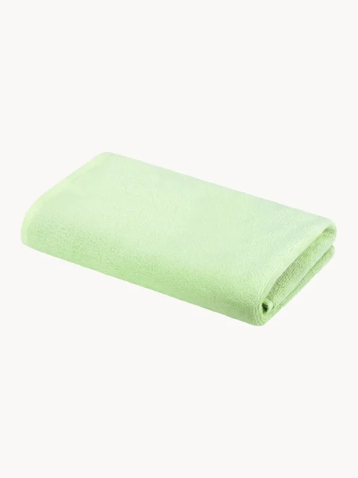 Toallas|Mantas>Bongusta Toalla de mano artesanal de algodón Naram Verde claro