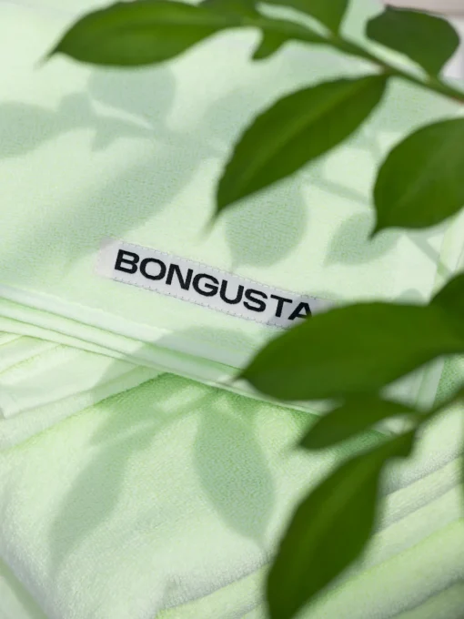 Toallas|Mantas>Bongusta Toalla de mano artesanal de algodón Naram Verde claro