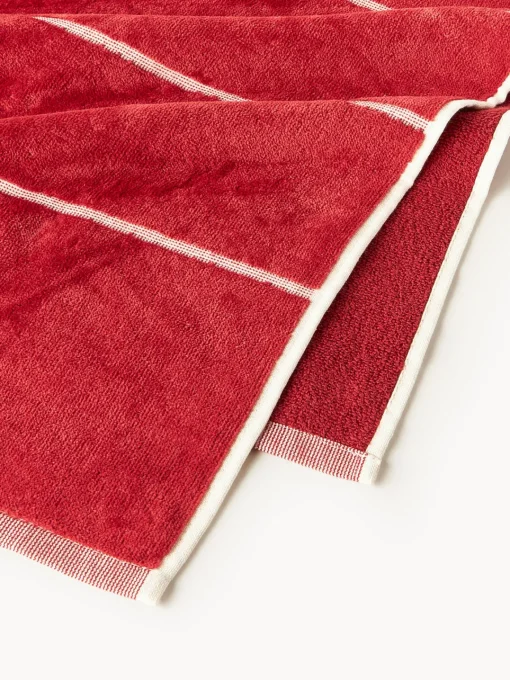 Toallas De Playa|Accesorios De Playa>Westwing Collection Toalla de playa a rayas All Year Rojo, rosa claro, amarillo claro