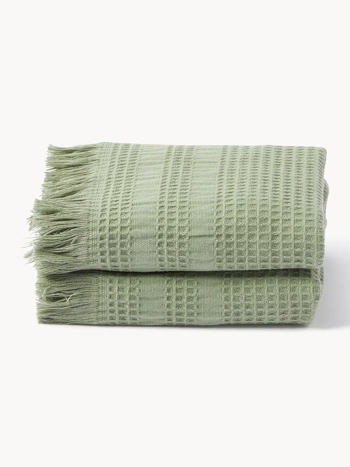 Toallas|Mantas>Westwing Collection Toalla tipo gofre Yara, tamaños diferentes Verde oliva