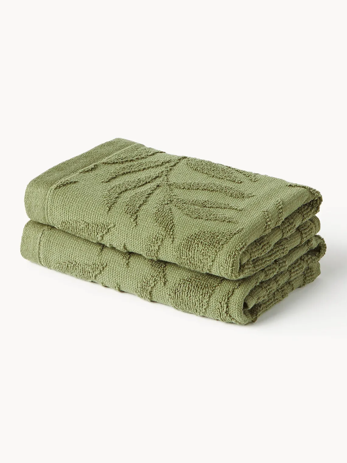 Online Toallas de algodón con relieves Leaf, tamaños diferentes Toallas|Mantas