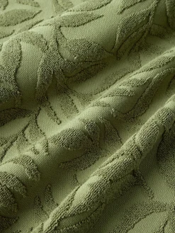 Online Toallas de algodón con relieves Leaf, tamaños diferentes Toallas|Mantas