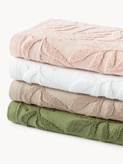 Online Toallas de algodón con relieves Leaf, tamaños diferentes Toallas|Mantas