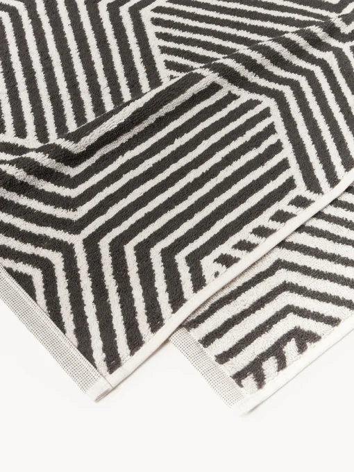 Toallas|Mantas>Westwing Collection Toallas lavabos Fatu, tamaños diferentes Blanco, gris antracita