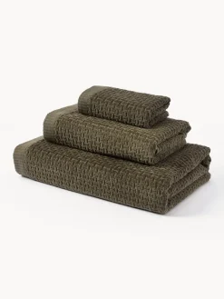 Toallas|Mantas>Westwing Collection Toallas Niam, tamaños diferentes Verde oliva