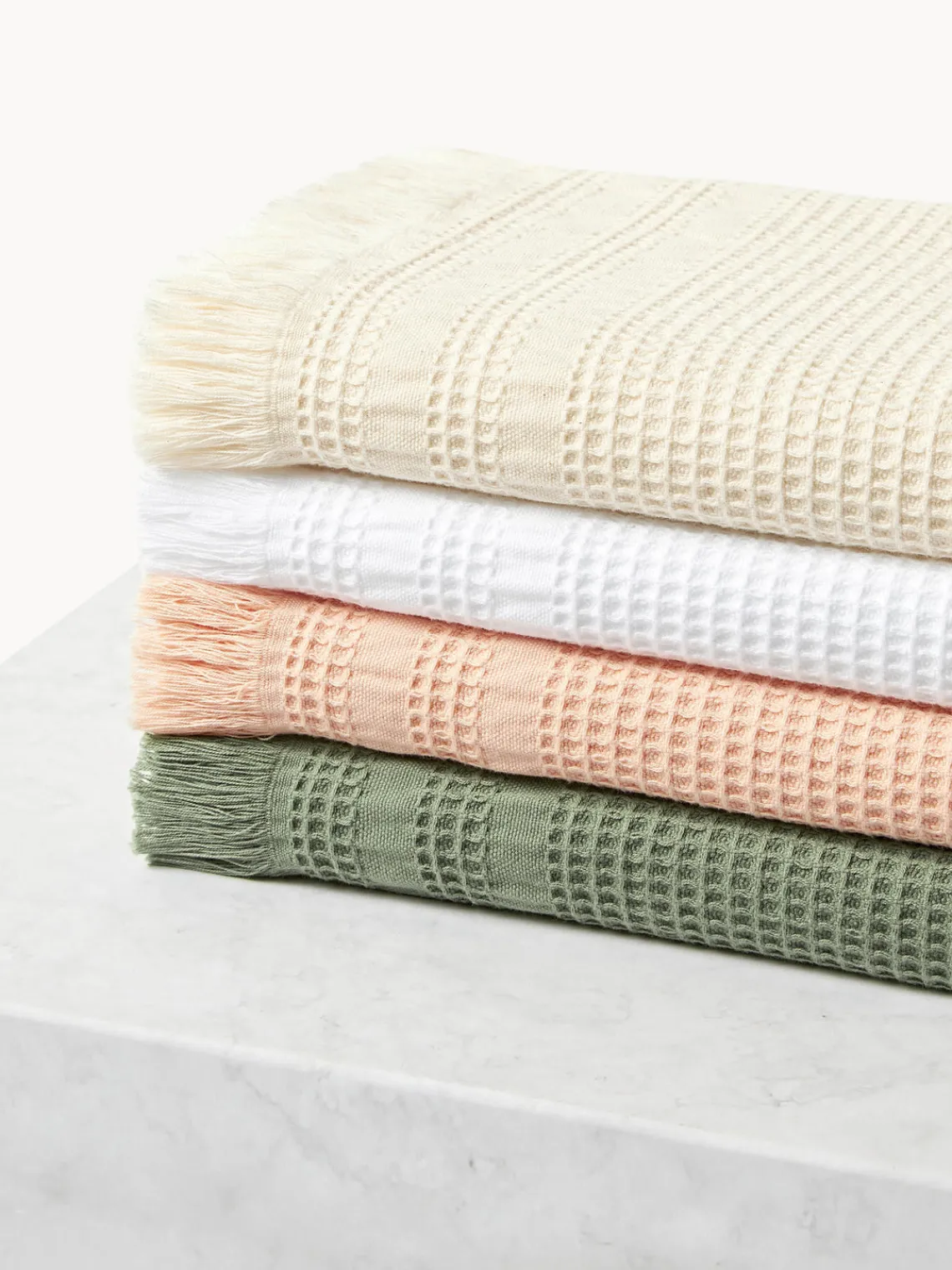 Toallas|Mantas>Westwing Collection Toallas tipo gofre Yara, tamaños diferentes Blanco