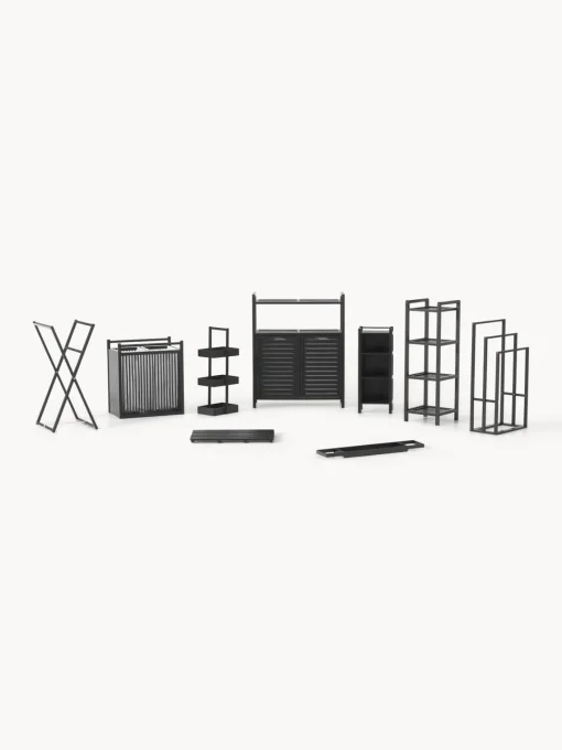 Armarios De Baño|Estanterías De Baño>Westwing Collection Toallero de bambú Kit Negro