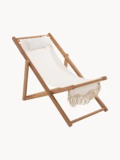 Tumbonas|Muebles De Jardín>Business & Pleasure Tumbona plegable con flecos Sling Blanco, madera