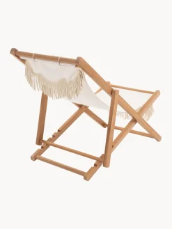 Tumbonas|Muebles De Jardín></noscript>Business & Pleasure Tumbona plegable con flecos Sling Blanco, madera