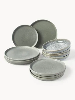 Clearance Vajilla artesanal con esmalte reactivo Pam, 4 comensales (12 pzas.) Vajillas Completas|Menaje De Mesa