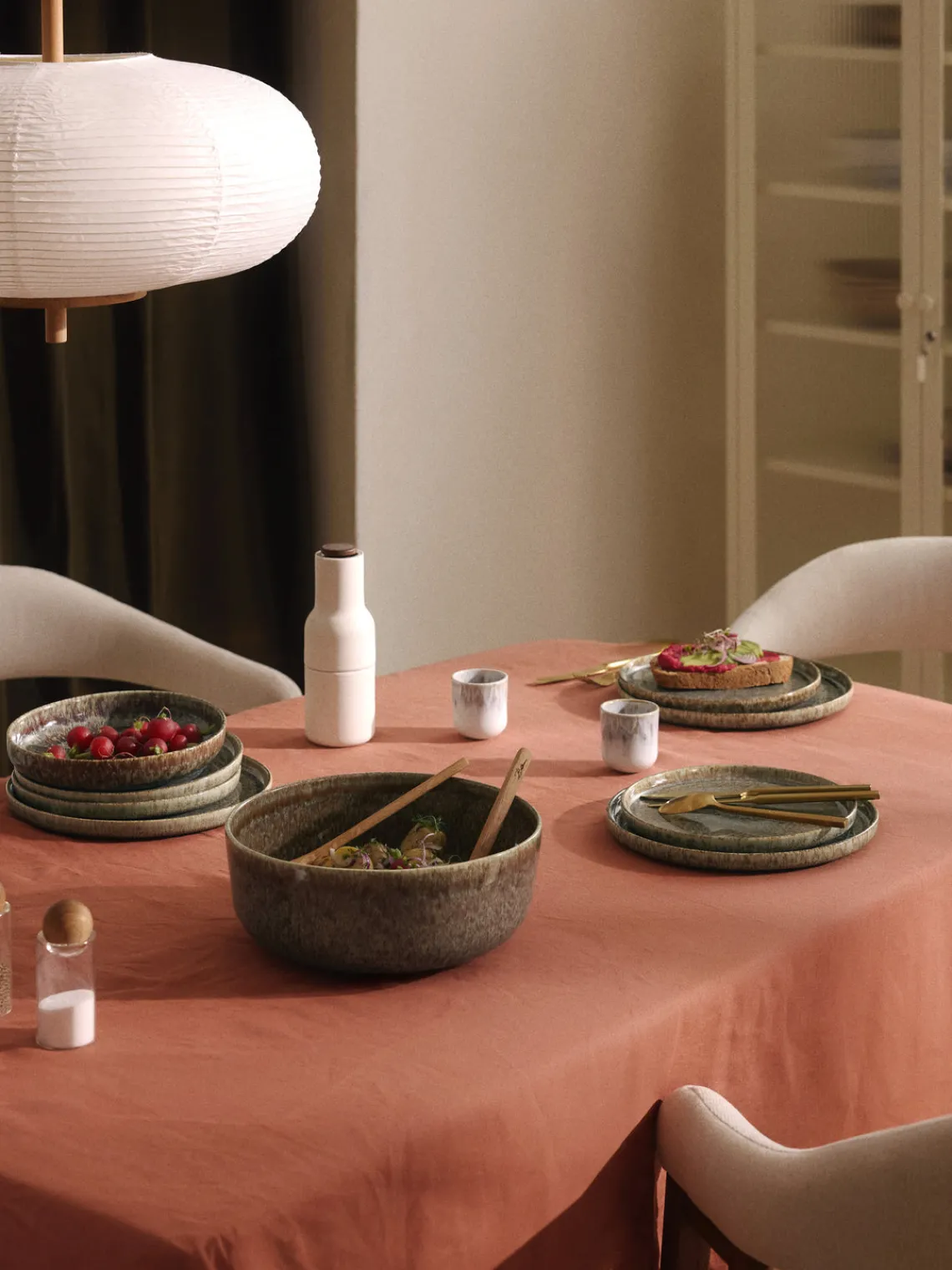 Vajillas Completas|Menaje De Mesa>Westwing Collection Vajilla artesanal con esmalte reactivo Danza, 4 comensales (12 pzas.) Tonos de marrón, beige, con gradiente de color