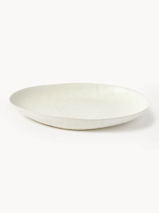 Vajillas Completas|Menaje De Mesa>Westwing Collection Vajilla artesanal en forma orgánica Macey, 4 comensales (12 pzas.) Marrón claro, blanco crema, terracota mate