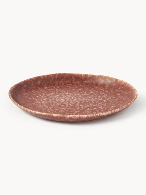Vajillas Completas|Menaje De Mesa>Westwing Collection Vajilla artesanal en forma orgánica Macey, 4 comensales (12 pzas.) Marrón claro, blanco crema, terracota mate
