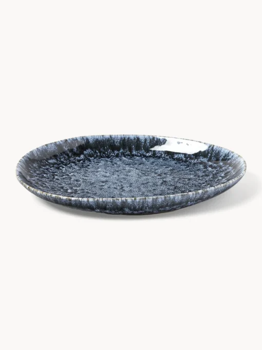 Vajillas Completas|Menaje De Mesa>Westwing Collection Vajilla artesanal en forma orgánica Macey, 4 comensales (12 pzas.) Tonos grises azulados brillantes