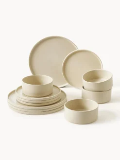 New Vajilla artesanal Lowri, 4 comensales (12 pzas.) Vajillas Completas|Menaje De Mesa