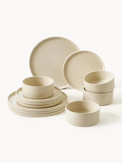 New Vajilla artesanal Lowri, 4 comensales (12 pzas.) Vajillas Completas|Menaje De Mesa