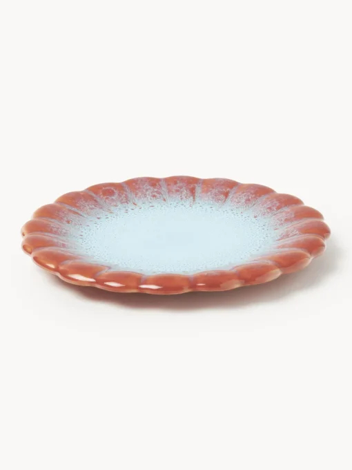 Vajillas Completas|Menaje De Mesa>Westwing Collection Vajilla artesanal Marguerite, 4 comensales, 12 pzas. Terracota, azul claro