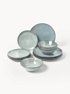Clearance Vajilla artesanal , 4 comensales (12 pzas.) Vajillas Completas|Menaje De Mesa