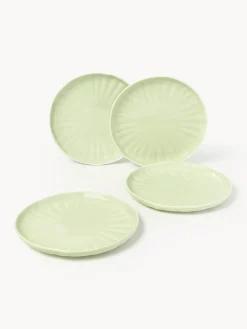Vajillas Completas|Menaje De Mesa></noscript>Westwing Collection Vajilla de porcelana con relieves Sali, 4 comensales (12 pzas.) Verde claro