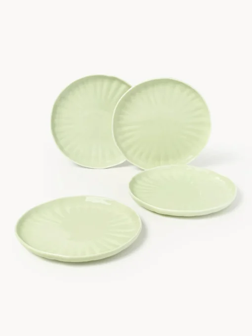 Vajillas Completas|Menaje De Mesa>Westwing Collection Vajilla de porcelana con relieves Sali, 4 comensales (12 pzas.) Verde claro
