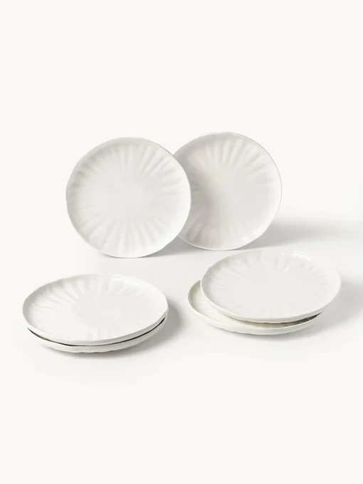 Vajillas Completas|Menaje De Mesa>Westwing Collection Vajilla de porcelana con relieves Sali, 6 comensales (30 pzas.) Blanco