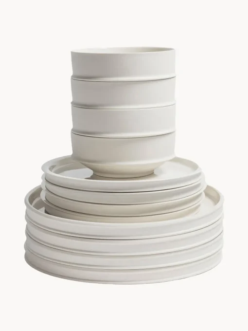 Outlet Vajilla de porcelana con esmalte reactivo Dune, 4 comensales (12 pzas.) Vajillas Completas|Menaje De Mesa