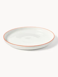 Vajillas Completas|Menaje De Mesa></noscript>Westwing Collection Vajilla de porcelana Facile, 6 comensales (18 pzas.) Blanco Off White con borde naranja