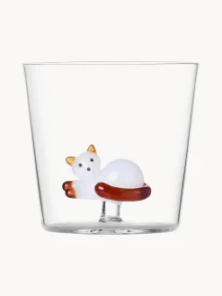 Vasos|Menaje De Mesa>ICHENDORF Vaso artesanal Tabby Cat Transparente, blanco, rojo vino, ocre