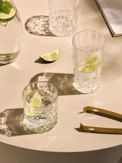 Best Vasos altos con relieve de cristal George, 4 uds. Copas De Cóctel|Vajillas Completas