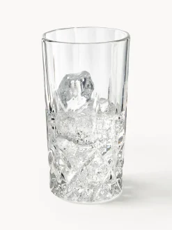 Best Vasos altos con relieve de cristal George, 4 uds. Copas De Cóctel|Vajillas Completas