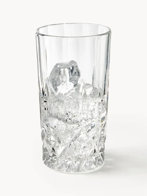 Best Vasos altos con relieve de cristal George, 4 uds. Copas De Cóctel|Vajillas Completas