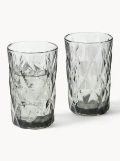 Copas De Cóctel|Vajillas Completas></noscript>Westwing Collection Vasos altos con relieves Colorado, 4 uds. Gris