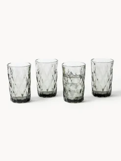 Copas De Cóctel|Vajillas Completas></noscript>Westwing Collection Vasos altos con relieves Colorado, 4 uds. Gris
